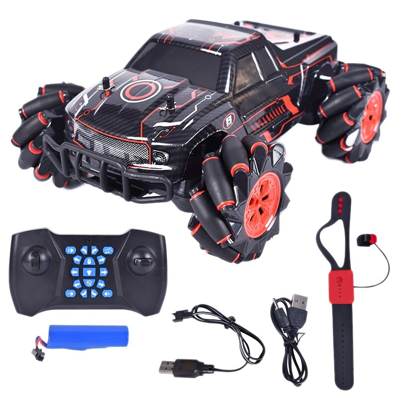 1/16 2,4 GHz Dual Fernbedienung RC Stunt Racer mit Sound Licht und Geste Sensoren: Red