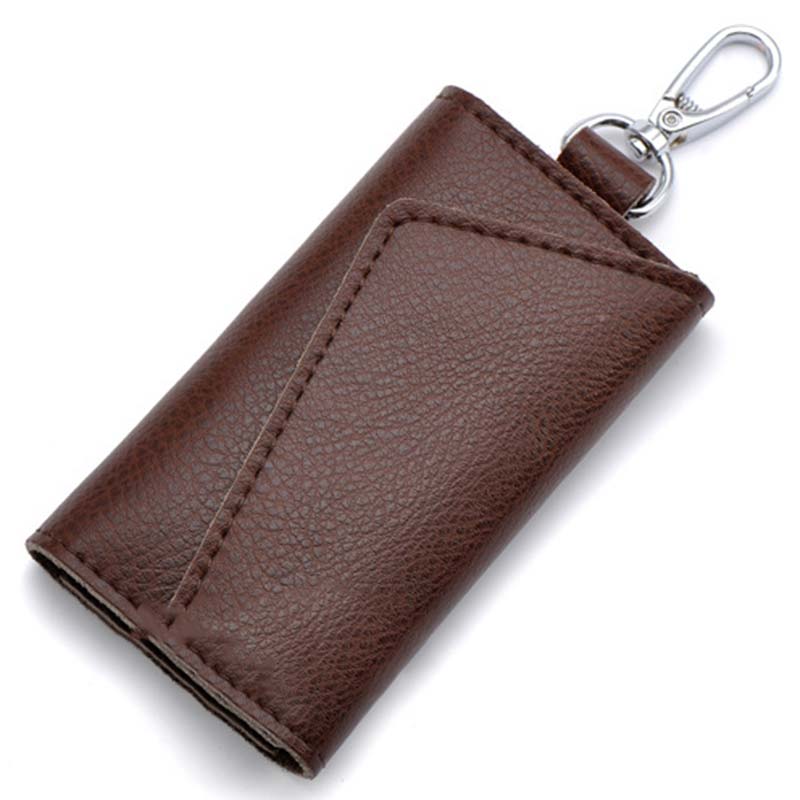 Men Car Keys Bag Case Leather Business Card Holder Organizer Keychain Wallet Cover