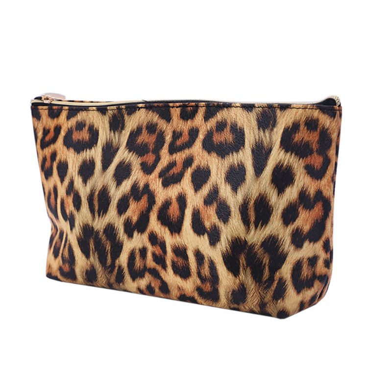 Rejse kosmetiktaske leopardprintet makeup-etui pose toiletartikler  lx9f