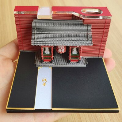 DIY Scrapbooking Omoshiroi Block Violin Valentine&#39;s Day Rose Sticky Notes Birthday Rose Notes 3D Block Note: Sensoji Temple