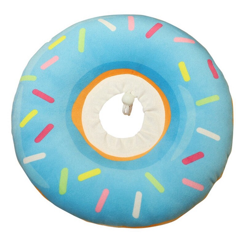 Haustier Hund Katze E-Kragen Erholung Einstellbar Baumwolle Mischungen Nacken Erholen Katze Donuts Gedruckt Elizabeth Kreis Schutz Kragen: Blau / L