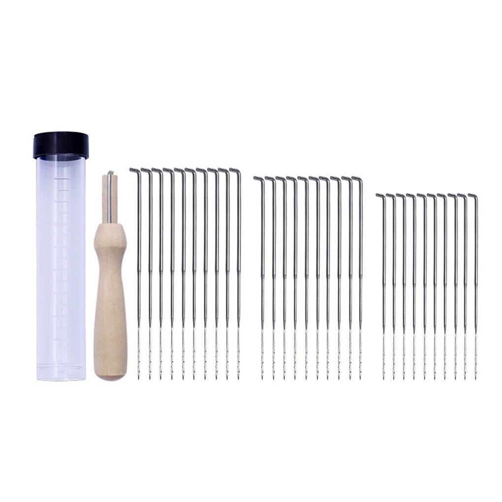 30PCS 3 Sizes Felting Needles Felt Tools with Clear Bottle 1 Wooden Handle Felting Needles Kit DIY Pin Felt Tool Set: Default Title