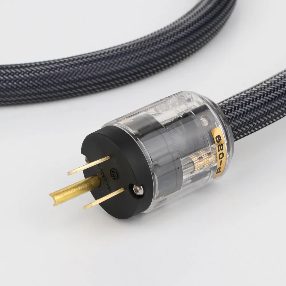 Câble d'alimentation Hifi Audio US/EU, prise électrique occidentale, câble en cuivre ODavid, signature 400 haut de gamme avec connecteur plaqué or: WHITE / 1m
