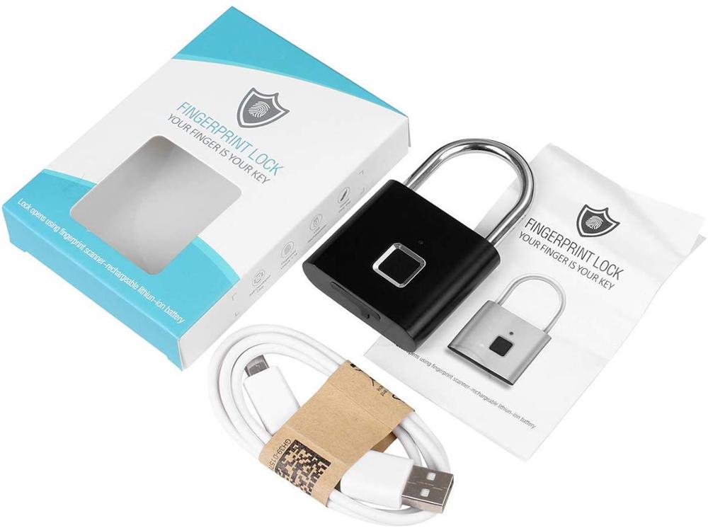 IP65 Waterproof Smart Digital Alarm Fingerprint Pad lock/Smart Biometric Fingerprint Padlock