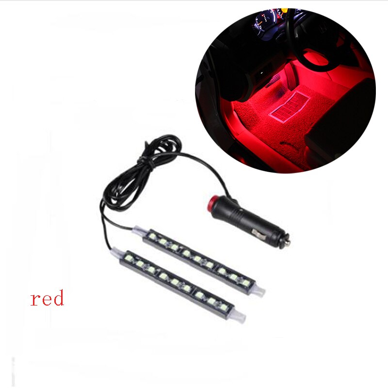 Lampe d'ambiance 2 en 1 pour Peugeot LED, lampe de décoration, pieds de voiture, 9 206, 207, 208, 301, 307, 308, 407, , 3008, 4008: Rouge