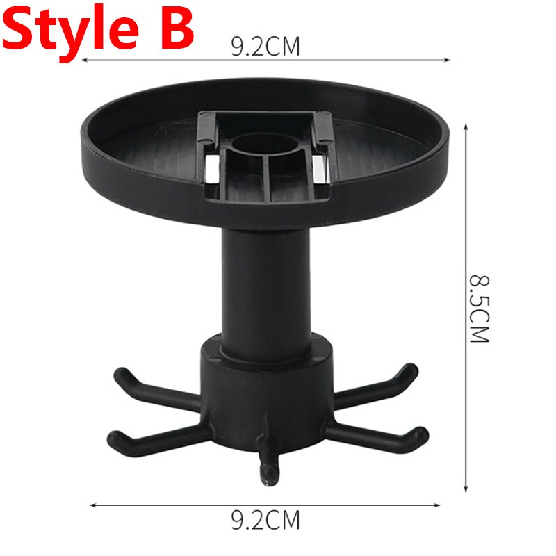 Perchero de almacenamiento rotativo de 360 grados para cocina, con gancho giratorio, soporte para utensilios de cocina, organizador para colgar cucharas, ollas, utensilios: Style B black