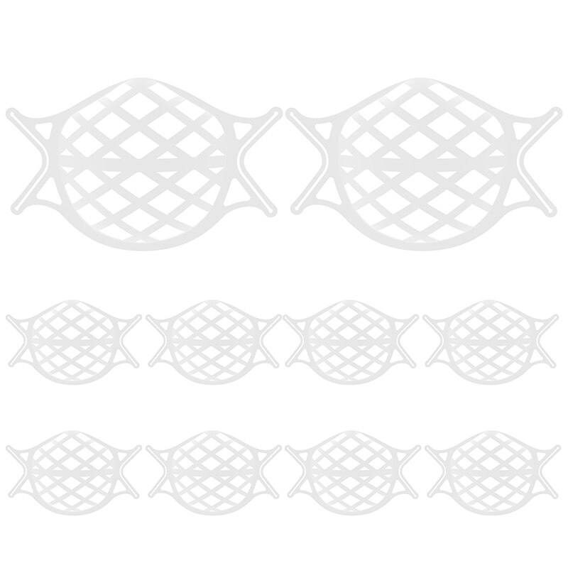 Soporte para mascarilla 3D, soporte transpirable de silicona, PE, protección Facial, herramienta de maquillaje, no se caída y no se desliza, 10 Uds.: 06 10pcs