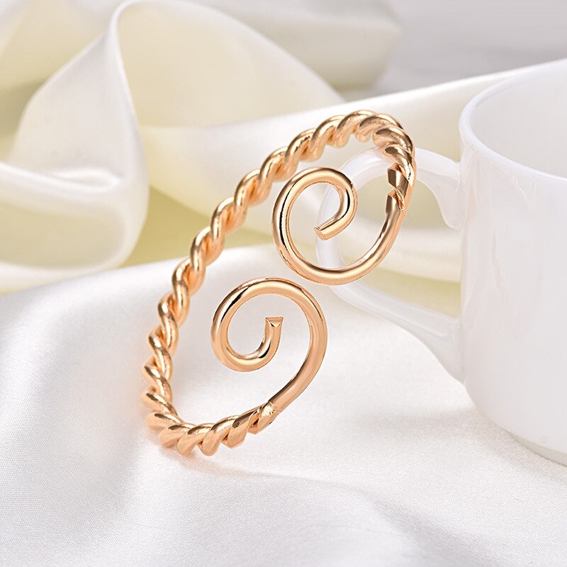 2020 novo Rei Macaco Pulseira Pulseiras Moda Abrir Cuff Bangle para Mulheres Homens Amantes Casais Hwayugi Pulseiras Jóias: Rose Golden