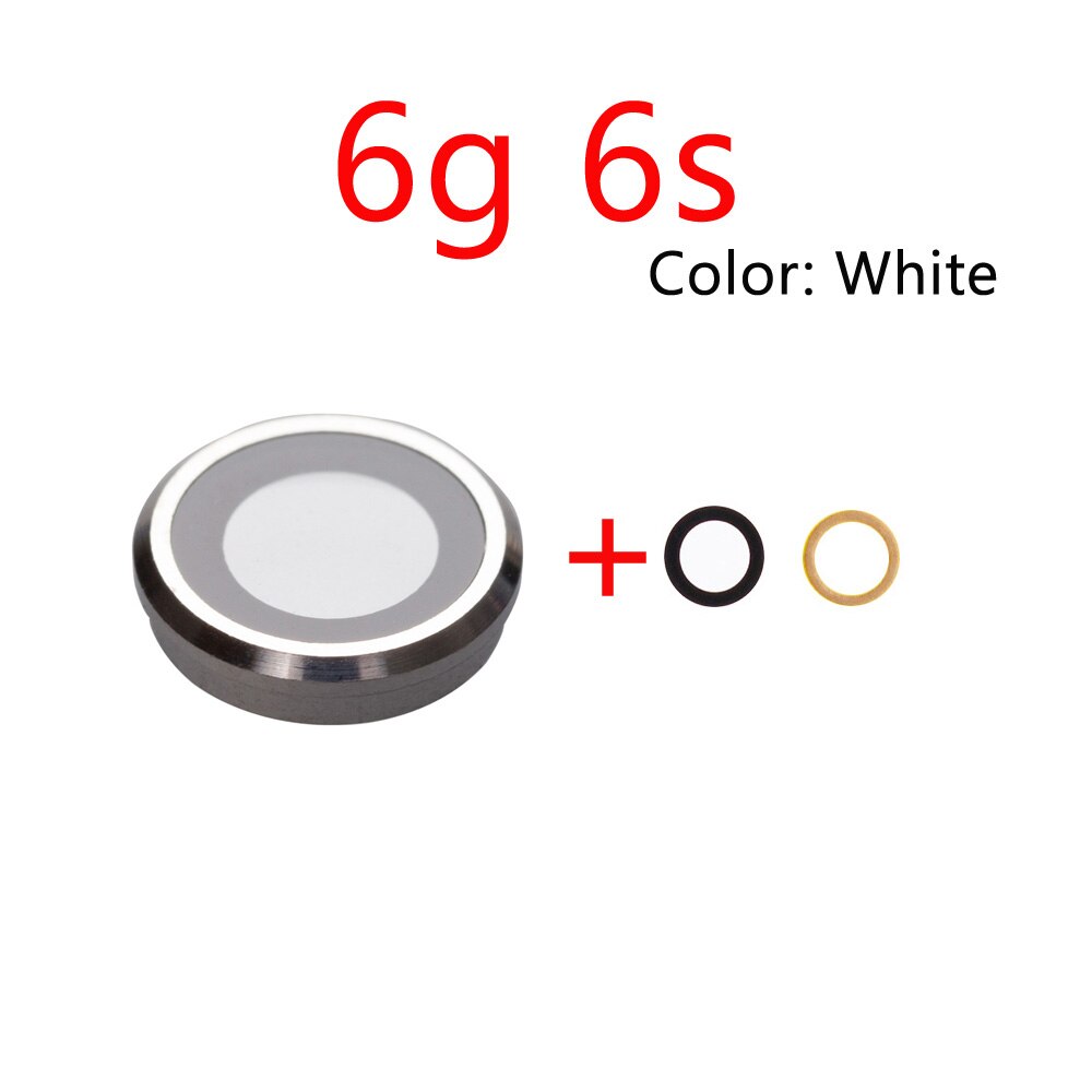 1pcs Back Camera Lens Rear Camera Glass Lens for iPhone 6 6s 6plus camera lens coverf Repair Parts: 6G 6S  White