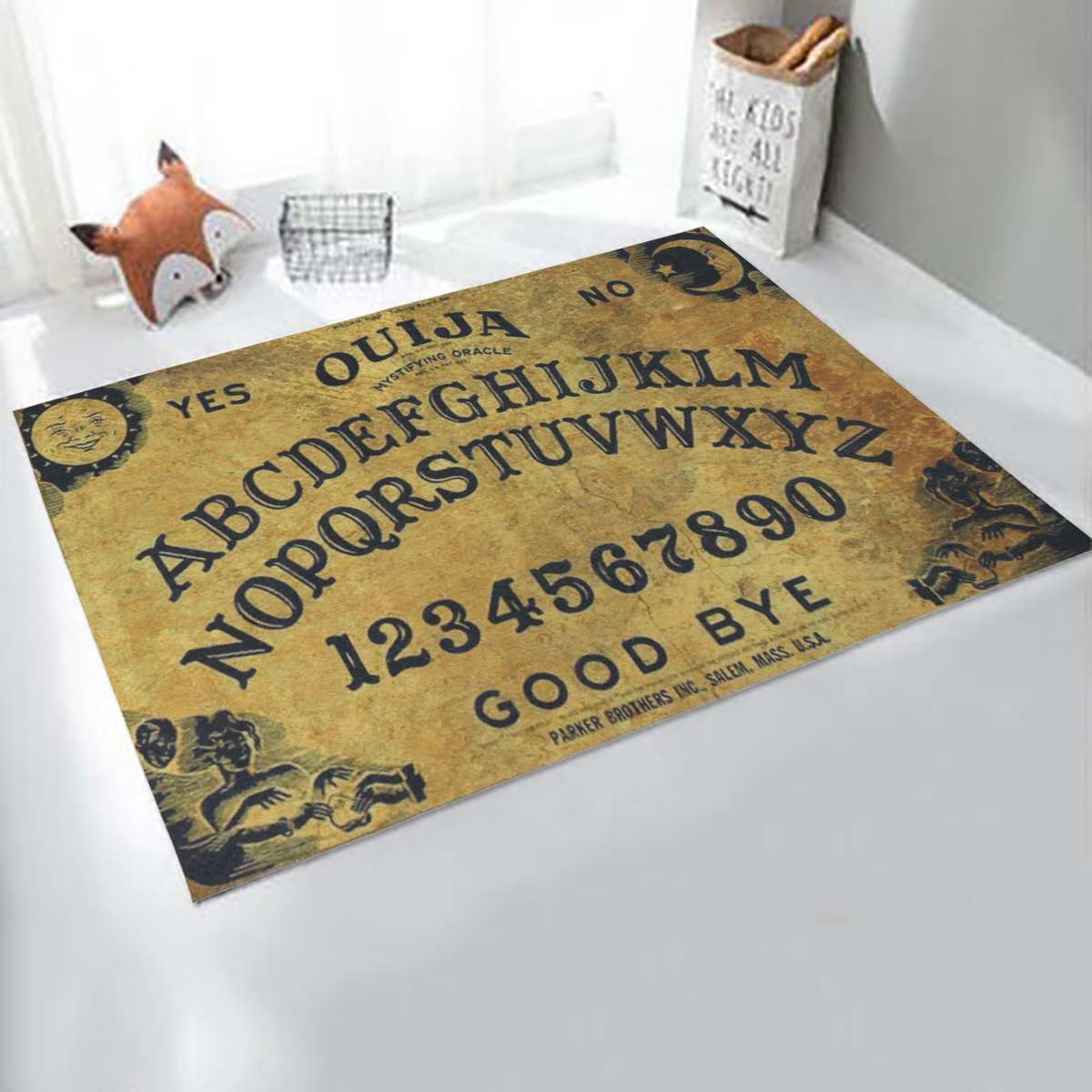 75 x 45cm ouija bord polyesterfiber dørmatte kunstmønster trykt teppe gulv hall soverom kjølig pute antiskli teppe
