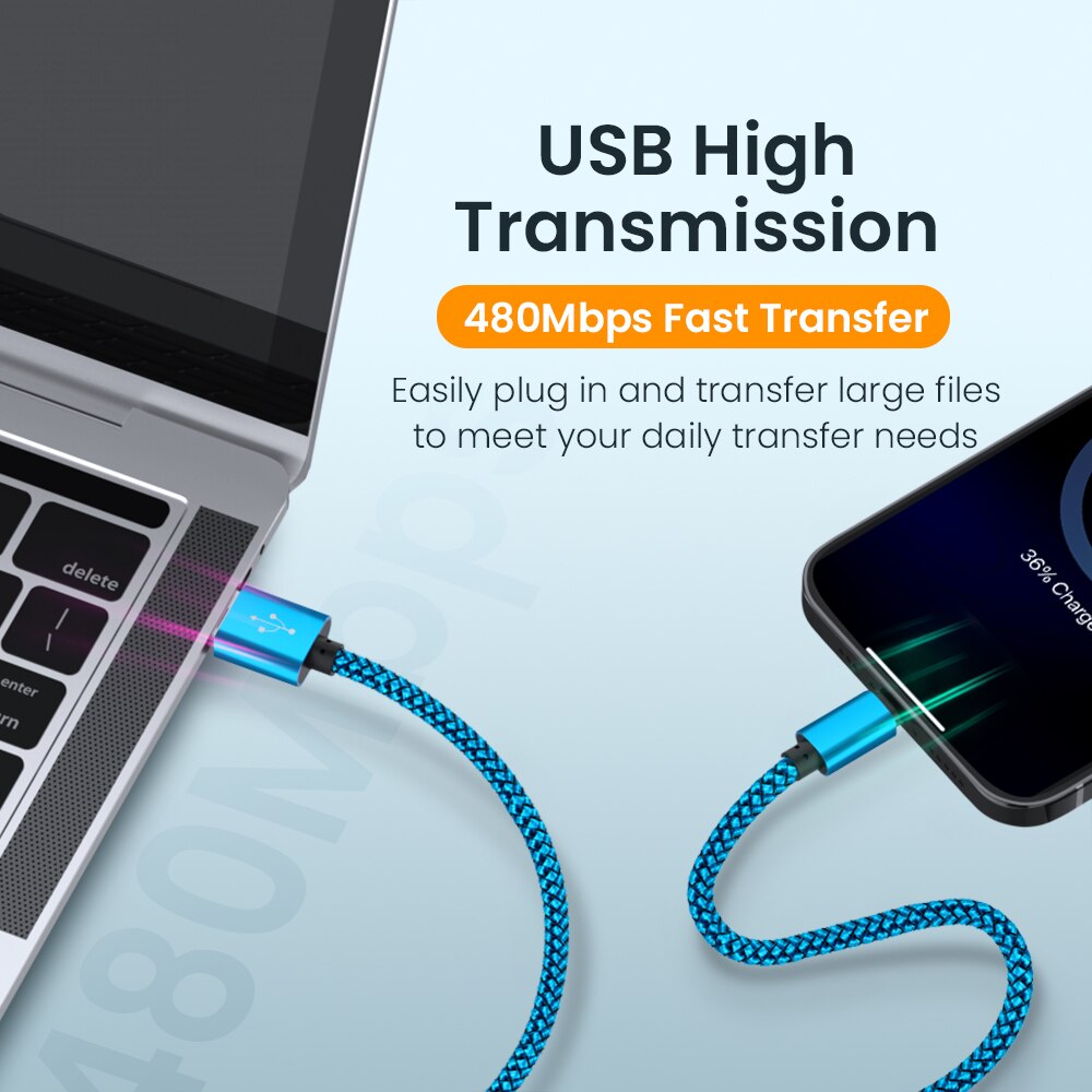 Kolorowy kabel USB do ładowania danych dla iPhone 12 11 Pro XS Max XR X 5s 6s 6 7 8 2.4A szybka ładowarka pochodzenie przewód 1/2/3m