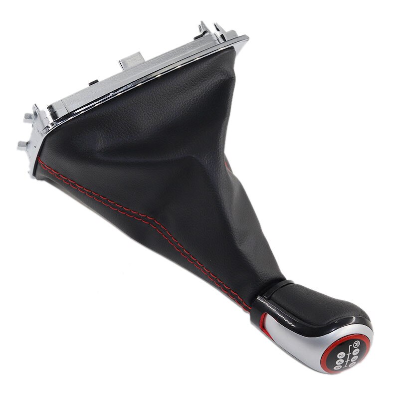Cromado y cuero pomo de cambio de marchas para coche palanca Gaitor arranque cubierta para VW Golf 7 A7 MK7 VII GTI GTD