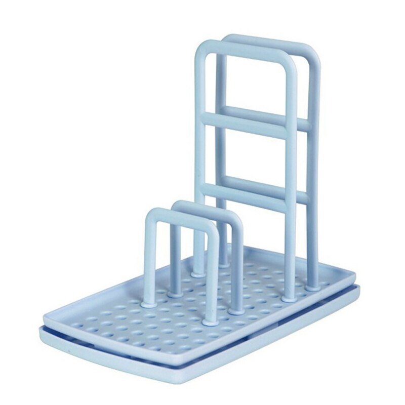 Multifunctional drain rack stores content rack kitchen dishcloth rack washcloth drain stores dish rack dry dish rack stuff: Sky Blue