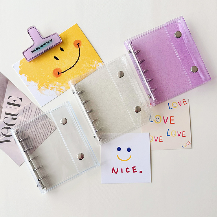 M5 glitterfargede løse ark 5-- hulls godterifarget permomslag journal skisseboktilbehør dagbok kontorrekvisita