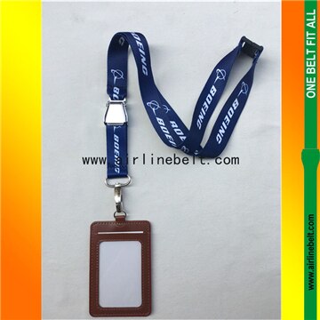 Blauw Boeing seat belt vliegtuig gesp lanyard met ID case houder voor pilot flight crew airman luchtvaart kantoor persoonlijkheid: Boeing brown holder2