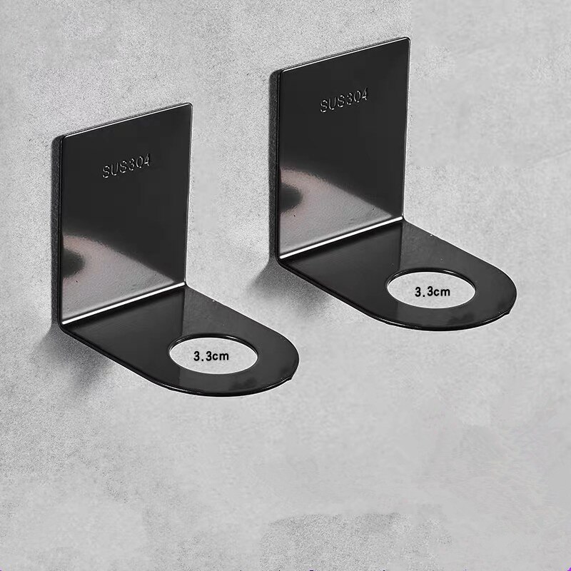 Badkamer Planken Zwart/Chrome Rvs Gel Zeep Douche Dispenser Fles Keuken Houder Opknoping Opbergrek Accessoires: B2 PCS-3.3cm