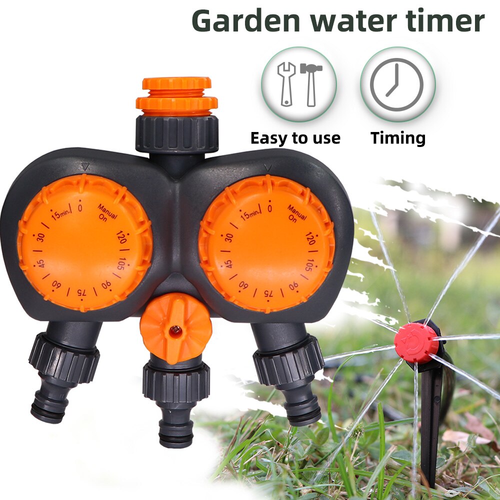 3-Way Double Control Watering Mechanical Timer with Irrigation Automatic Controller for Garden Greenhouse Faucet Hose Sprinkler