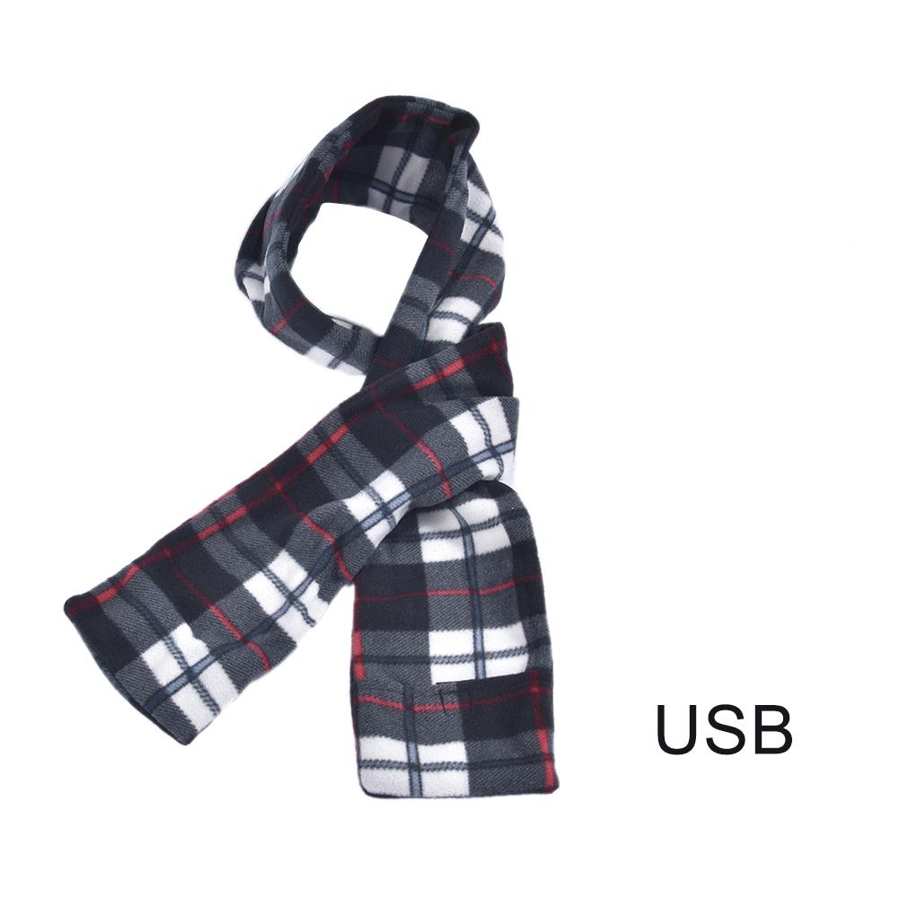 150X14cm Electric Heating Scarf Scarves Fleece Cosy Warm Scarf Shawl Heating Winter Blanket with Battery Box USB Electric Scarf: Red