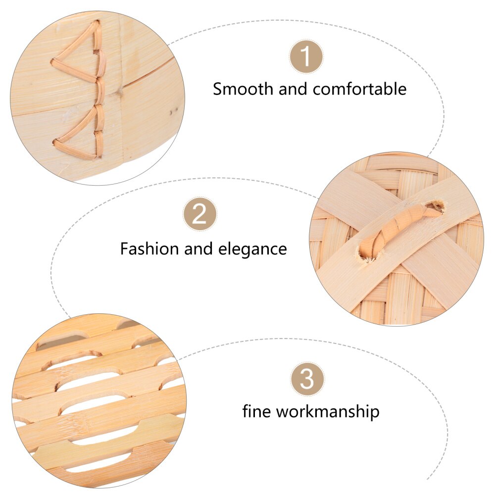 1 Set Bamboo Steamer Basket Dim Sum Dumpling Food Steamer with Lid Cookware