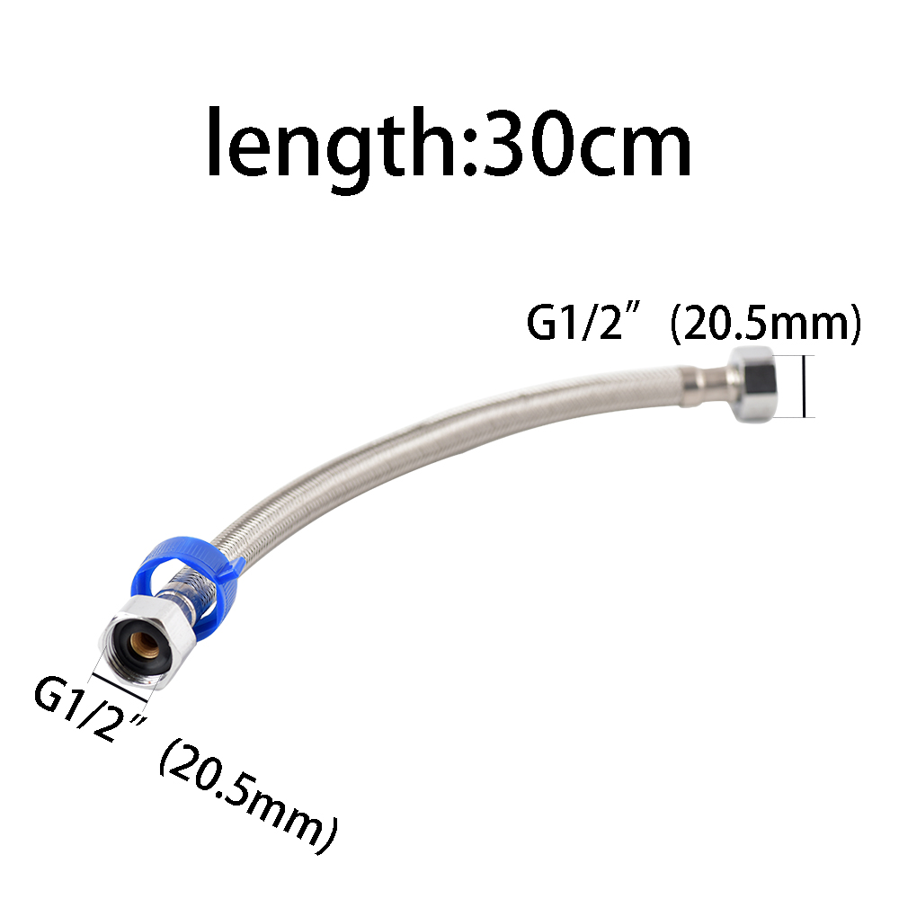 Vandfordeler til køkken/badeværelse 1/2" - Fleksibel rustfri flettet slange: Sort