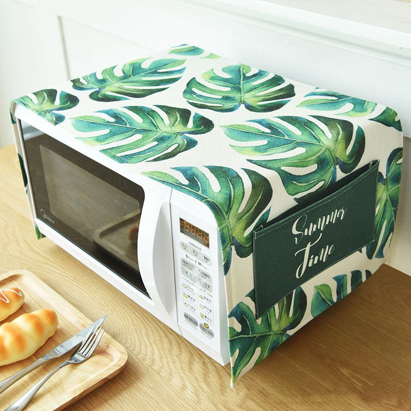 Cubierta de algodón de lino para horno microondas accesorios para cocina cubierta impermeable para horno microondas de cocina