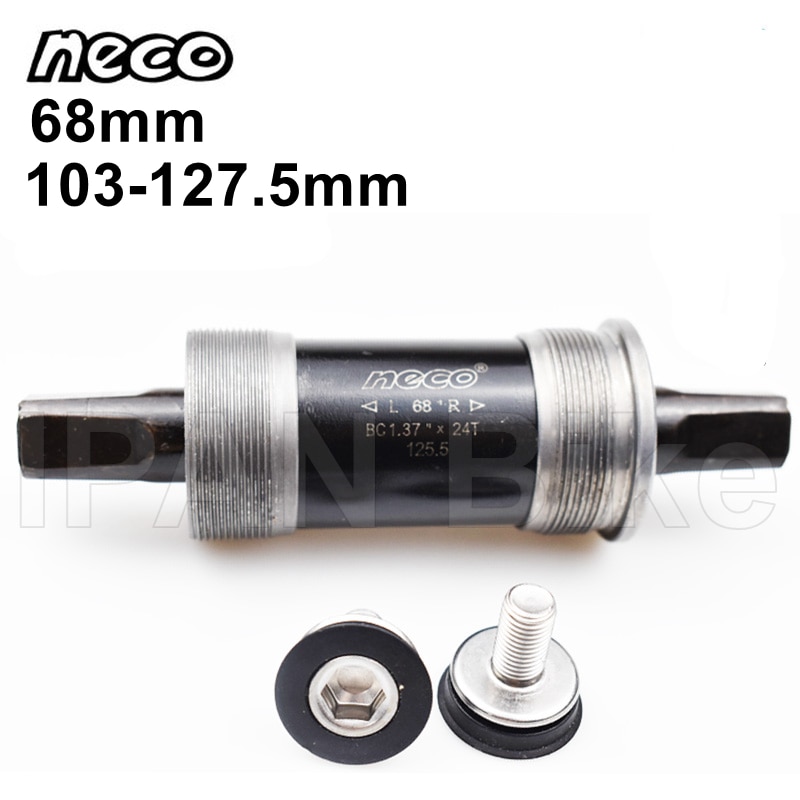 Neco-soporte inferior para bicicleta, Agujero cuadrado, 68mm, eje de pedalier BB MTB, 110,5, 113, 115, 118, 120, 121,5, 122,5, 124,5