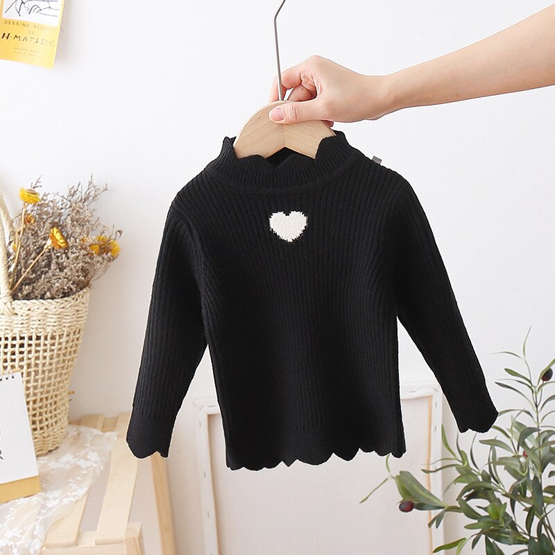 Girl Wool Sweater Underwear Tops  Sweetheart Thicken Warm Winter Autumn Knitting Pullover Outdoor Kids Baby Children Clothin