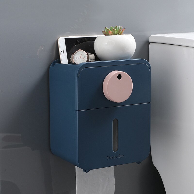 Toilet Paper Roll Holder Towel Holder Wall Mounted WC Roll Paper Stand Case Waterproof Drawer Bathroom Accessories: 07