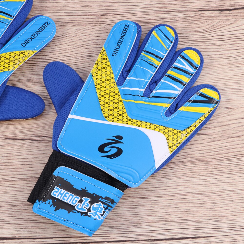 Conjunto de equipo de protección de Portero De Fútbol para niños, incluye 1 par de espinilleras y 1 par de tamaños 7 (azul)