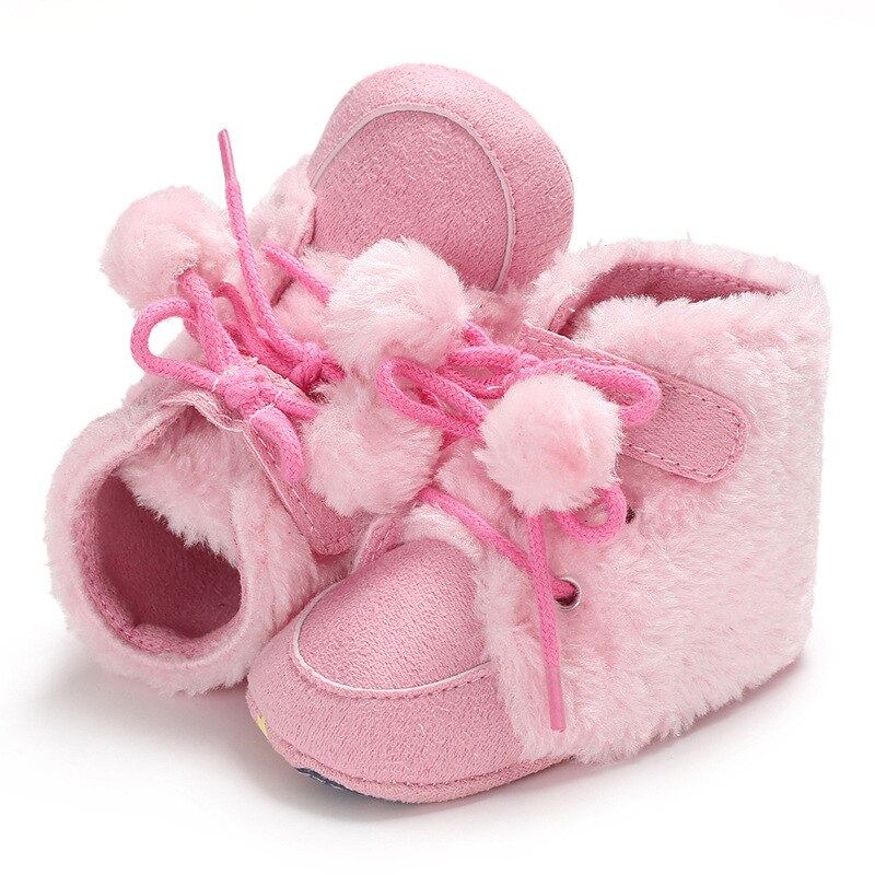 Winter Faux Pelz Baby Schuhe Mädchen Jungen Warme Anti-Unterhose lässig Warmen Turnschuhe Kleinkind Weiche Sohlen Wanderschuhe