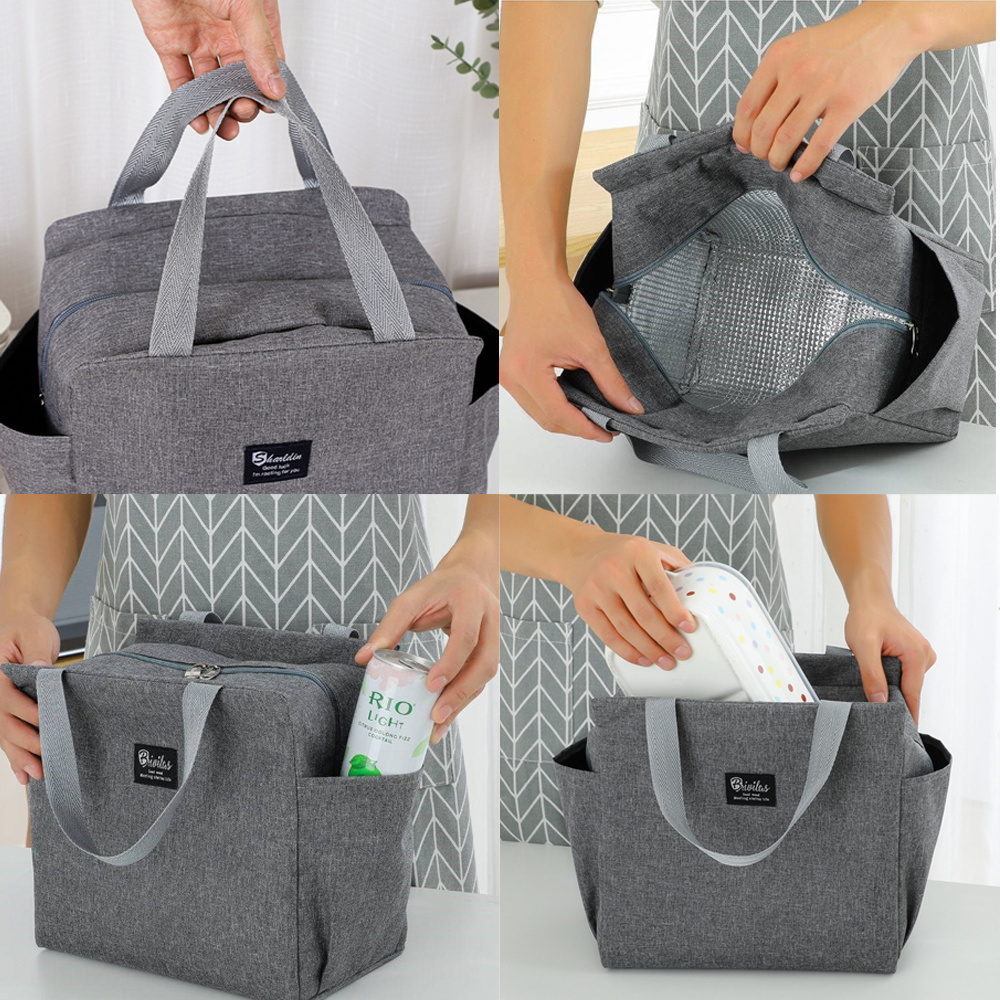 Izolowana torba na lunch Cooler Lunch Box Przenośna izolowana płócienna torba Bento Pack Termiczna torba na żywność Piknikowa torba na ryż dla kobiet i dzieci