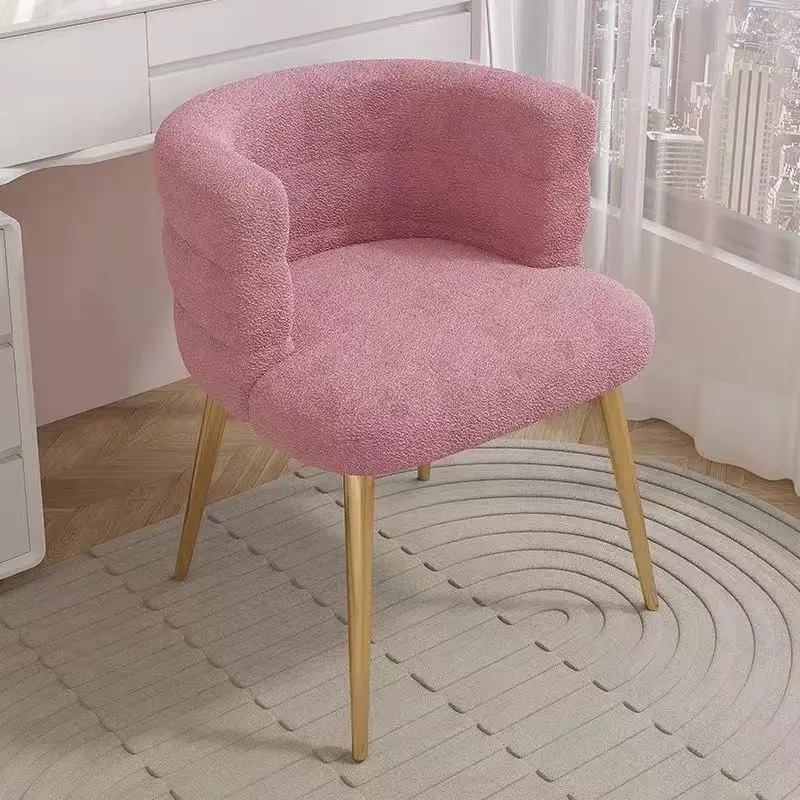 Nordisk chaiselong enkelt doven sofa stol makeup stol uld fløjl soveværelse stue garderobe kommode stole toiletbordsstole: Mørkegrå