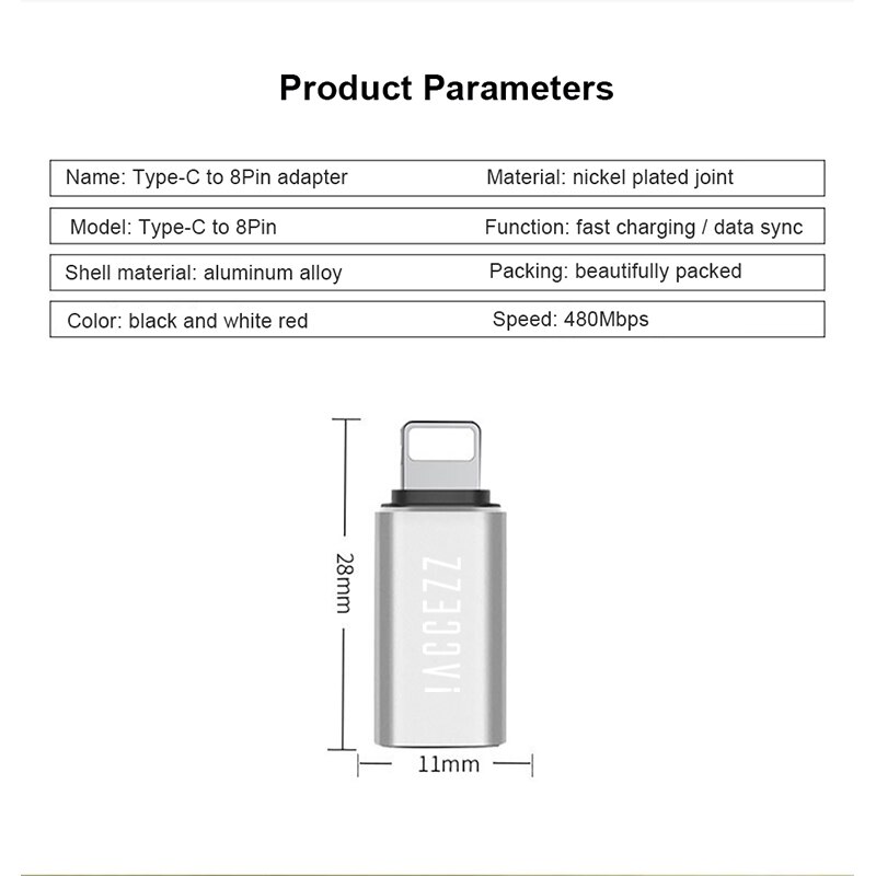 ! ACCEZZ USB OTG Adapter Typ-C Mini Weibliche Zu beleuchtung Männlichen Für Apple Adapter Für iphone X XS XR 8 7 Plus Sync Ladegerät Konverter