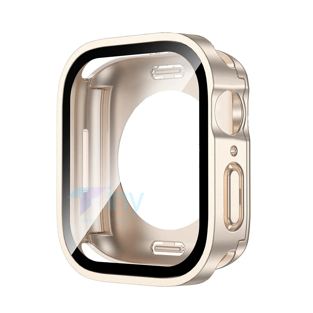 Waterproof Cover for Apple Watch Case 44mm 40mm 41mm 45mm Screen Protector Edge Bumper For IWatch Series 9 8 7 6 SE 5 4 Back 360: GOLD / 4 - 6.9 Inches