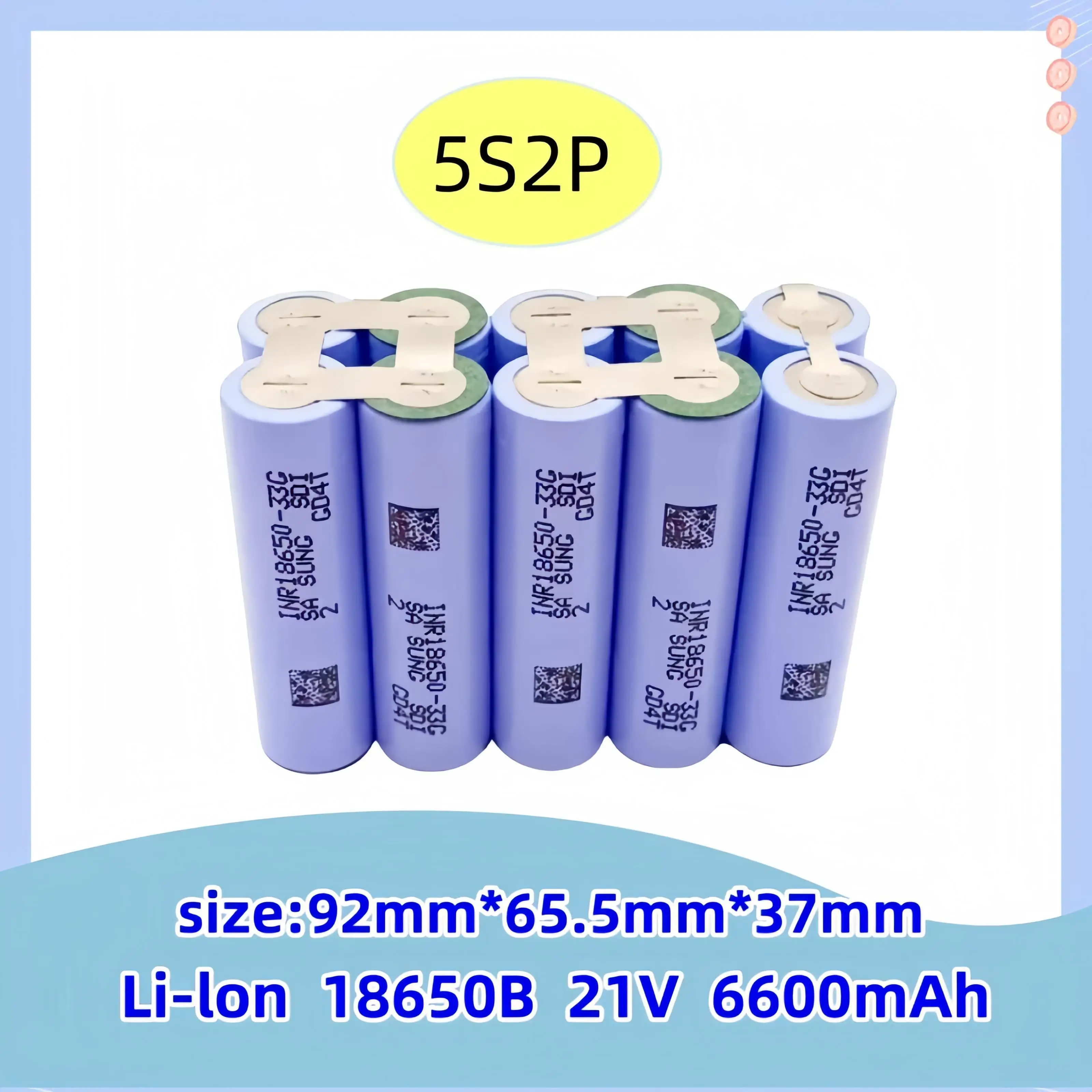 Electric screwdriver rechargeable lithium-ion battery,2s1p 3s1p 3s2p 4s1p 4s2p 5s2p 6S1P18650 33G 12V 16.8V 21V 25.2V 3.7V18650: Orange