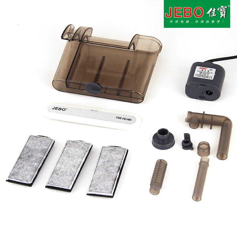 JEBO 3W External Aquarium Filter Waterfall Water Pumps With Active Carbon Sponge Board For Aquarium Filter 702 Inrease Oxygen