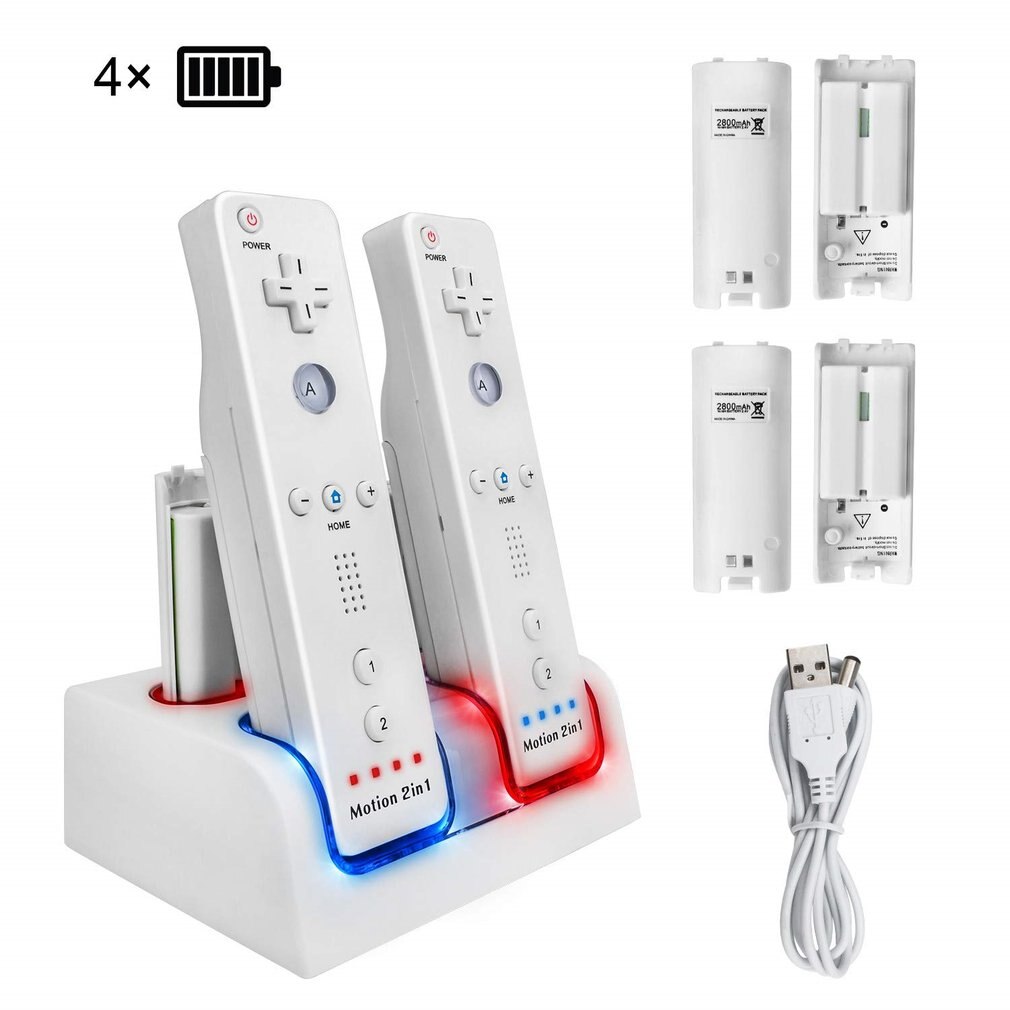 4 in 1 voor wii u oplaadstation voor wii u controller wii oplaadstation met 4 wii batterijen batterij