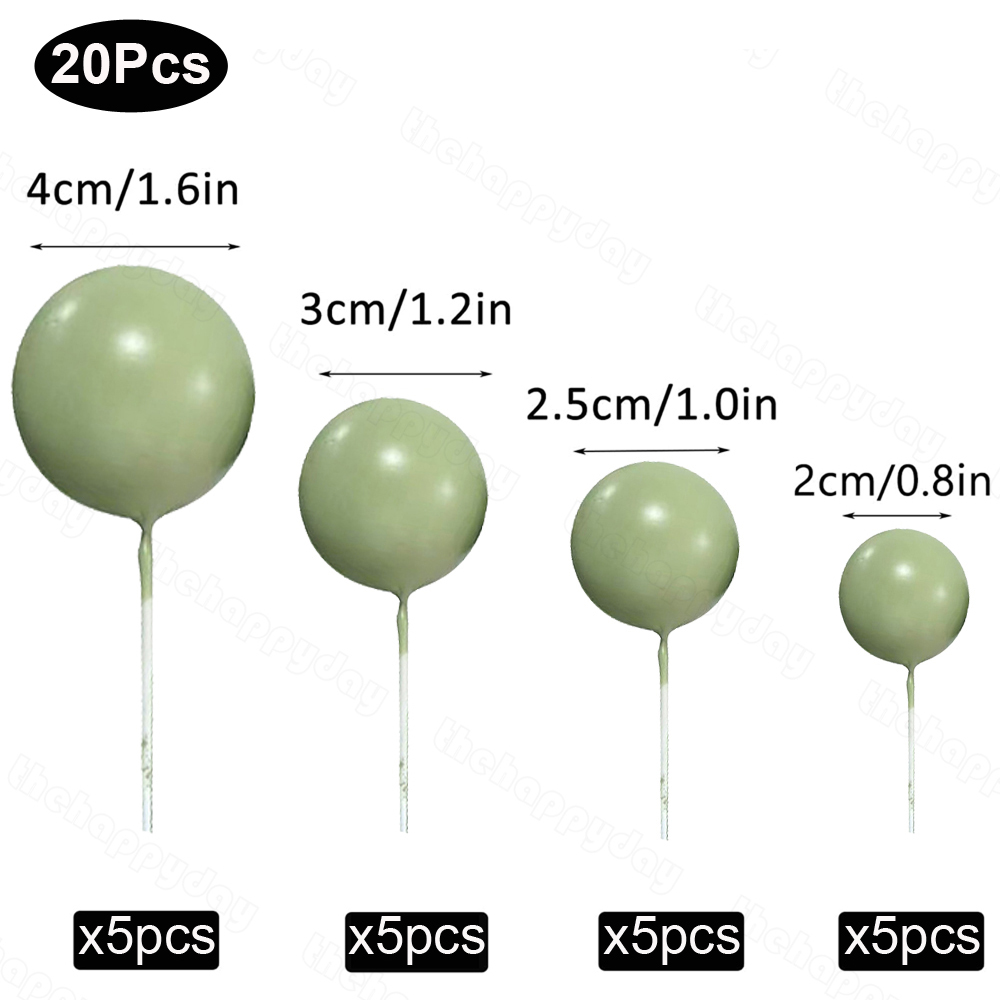 20 stuks Ballen Cake Toppers Goud Zilver Bal Gelukkige Verjaardag Cake Topper DIY Cupcake Topper voor Taart Decoraties Baby Douche Bruiloft