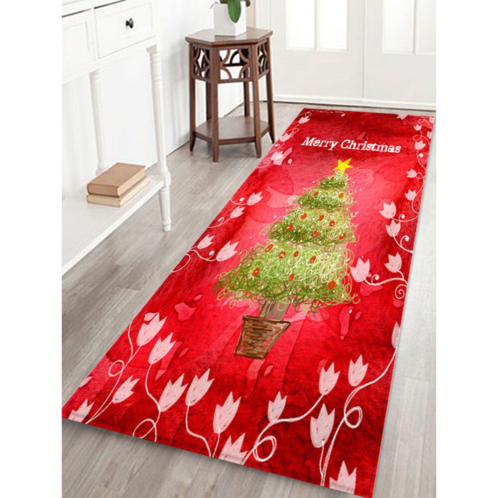 1Pc 3D Kerst Tapijt Kerstman Print Tapijten Waterdichte Flanel Tapijten Pads Thuis Floor Decor