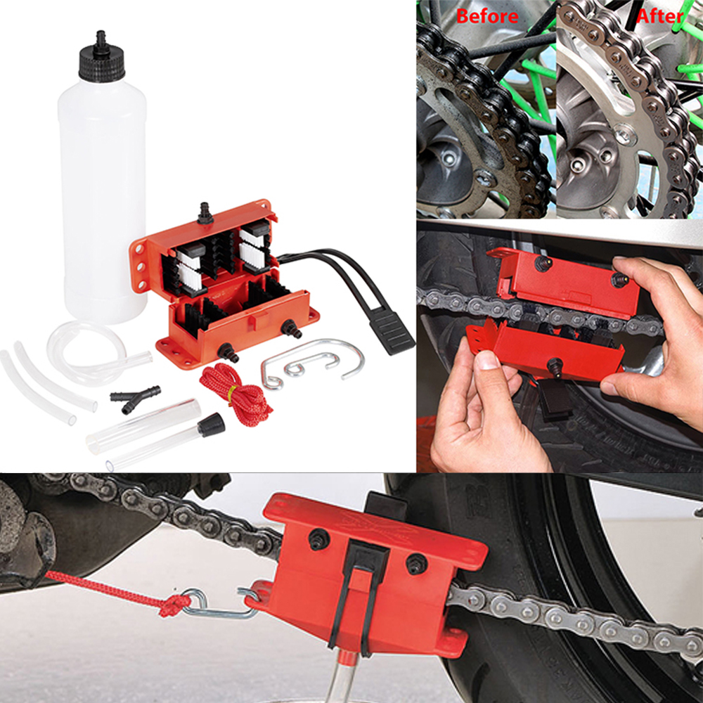 Motorrad Ketten reinigungs maschine Bausatz Bürsten Zahnrad reiniger Werkzeug für Motorrad ketten Schmier gerät Schmier zubehör