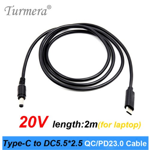 PD QC3.0-disparador de 20V para fuente de alimentación PD tipo C a DC 5,5*2,5mm, Cable de carga, Banco de energía para soldar TS100 y uso de ordenador portátil