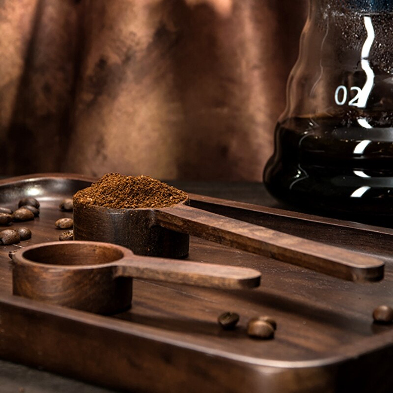 Houten Maatlepel Set Keuken Maatlepels Koffie Suiker Spice Maatregel Lepel Meetinstrument Voor Koken 2Pc