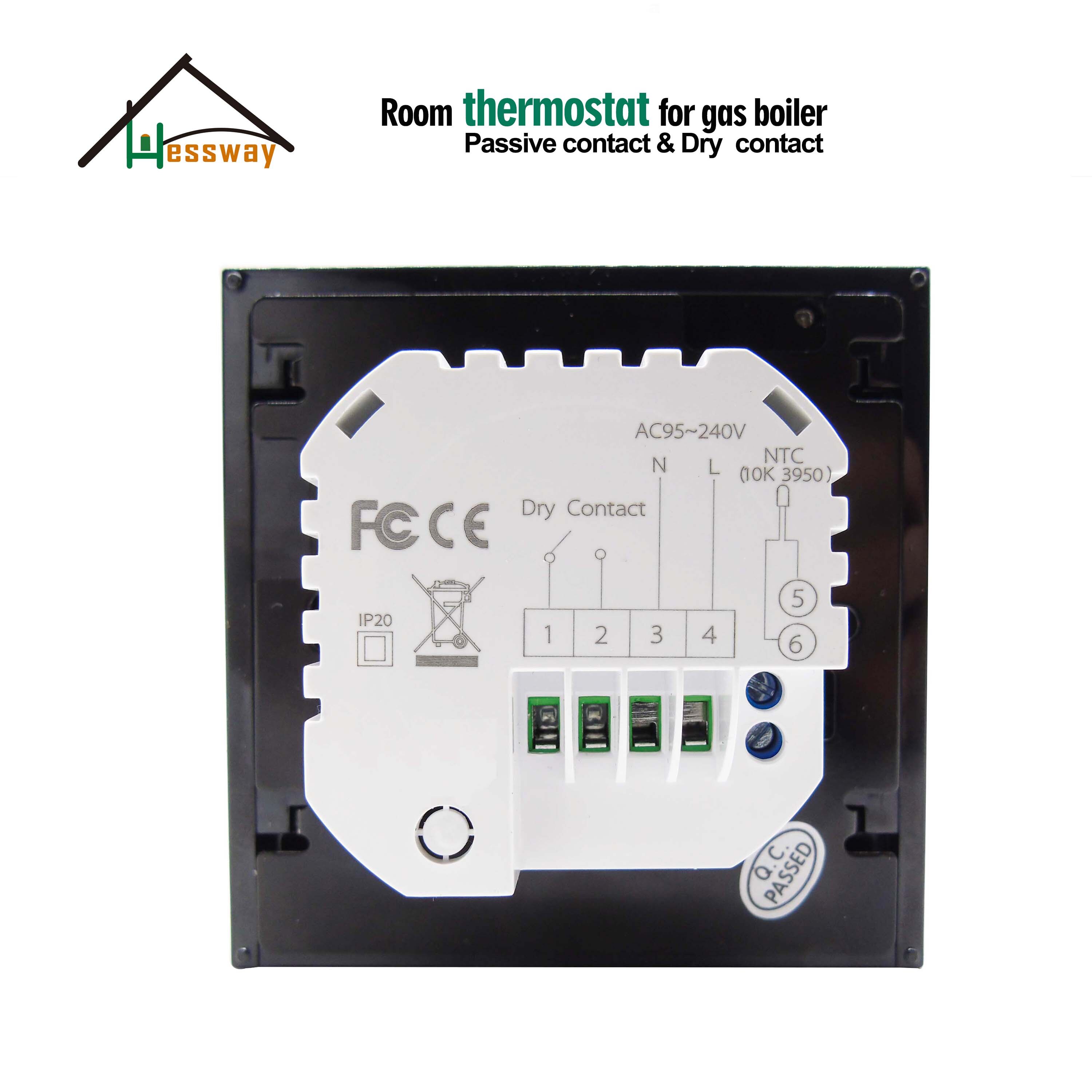HESSWAY dry contact &Passive contact relay programmable thermostat for boiler
