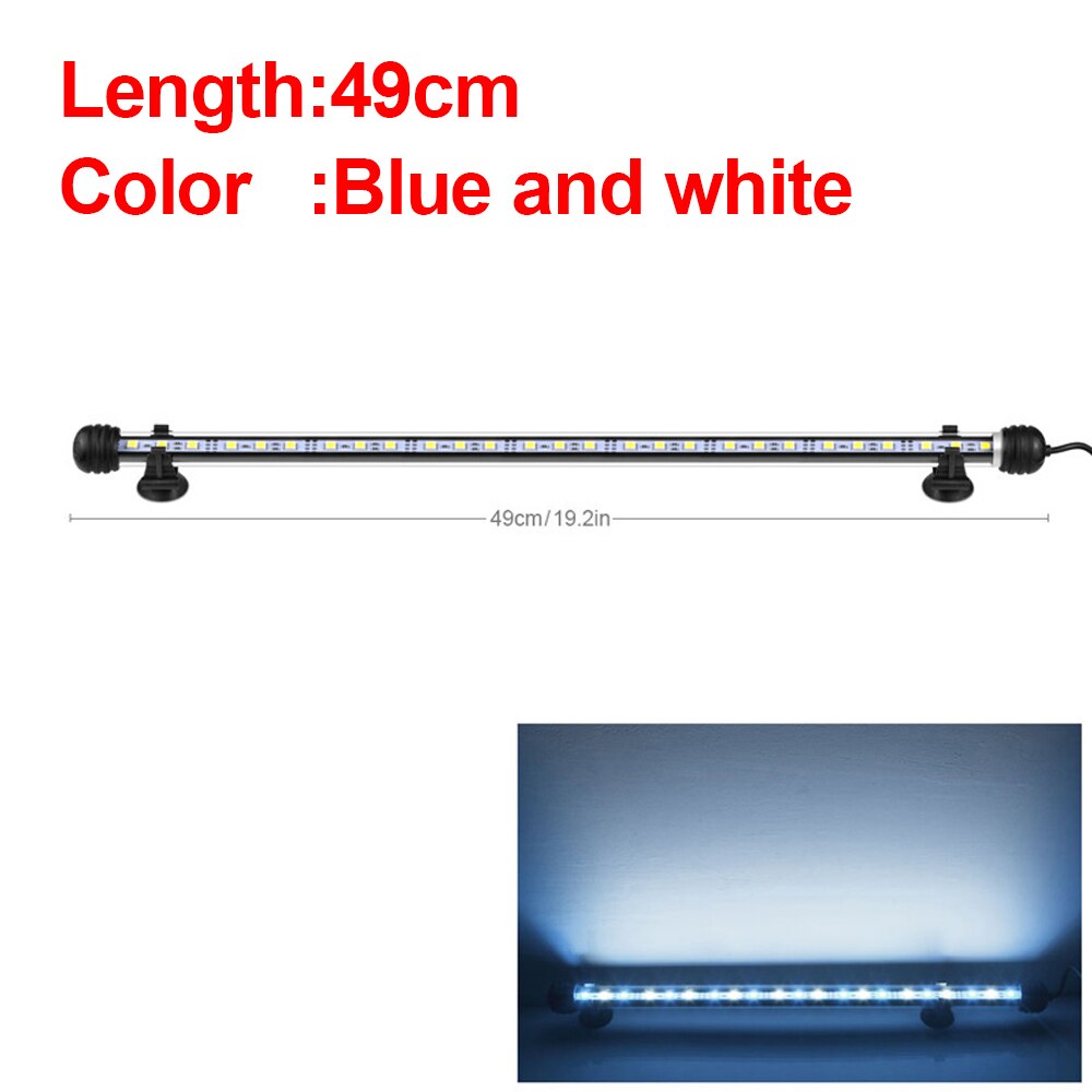 Aquarium light Fish Tank LED lighting For Aquarium Aquatic Pant Grow lamp 19-49cm Aquariums Decoration Fishbowl Accessories 220V: 49cm White-Blue