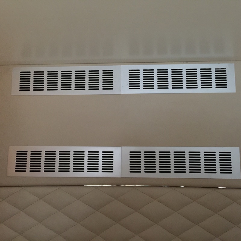 Rv 8 x 30cm zilveren ventilatierooster afdekking ventilatierooster set  of 2 caravan ventilatiepaneel