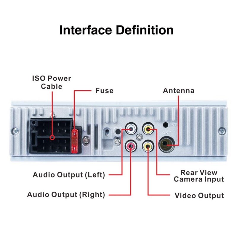 4.1Inch HD Single DIN Bluetooth Car Stereo Audio Radio FM Receiver 1080P Video Player MP3/USB/SD/TF/AUX/FM