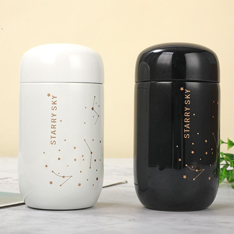 Termosflaske stjerneklar himmel mini liten kapasitet lekkasjetett kaffekrus 304 rustfritt stål vakuumkolbe 200ml termoflaske