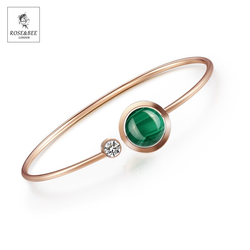 Retro Mode Groene Malachiet Met Kristallen Dames Armbanden & Bangles Rhinestone Sieraden Cirkel Bar Armband Voor Vrouwen