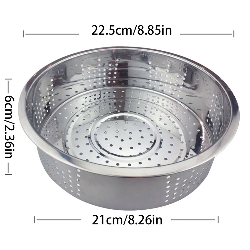 1PC Stainless Steel Steamer Basket Rice Cooker Steamer Vegetable And Fruit Drain Basket Draining Steaming Tray Kitchen Tool: 4