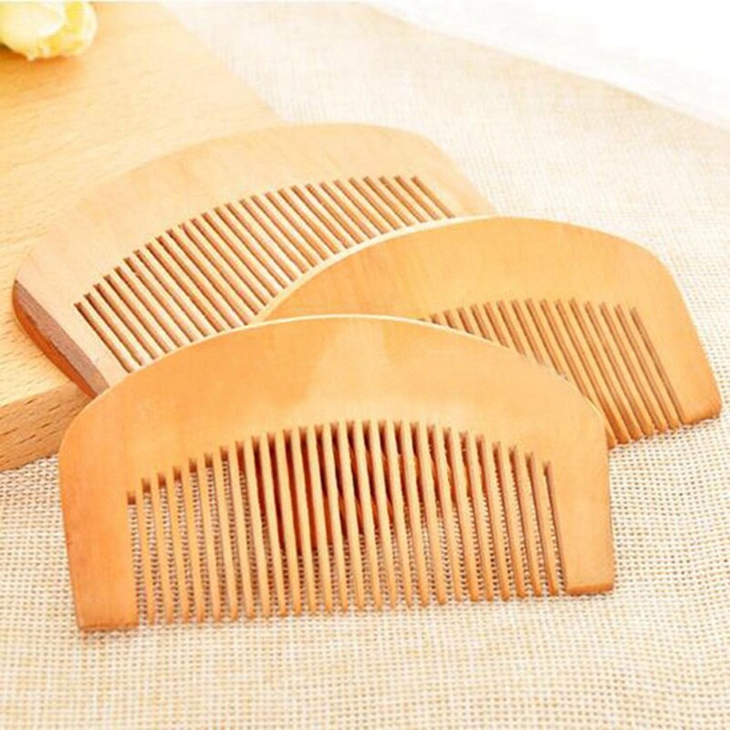 Practical Natural Wide Tooth Peach Wood No-static Massage Hair Mahogany Comb Make Up Tools Maquiagem 1Pc: Default Title